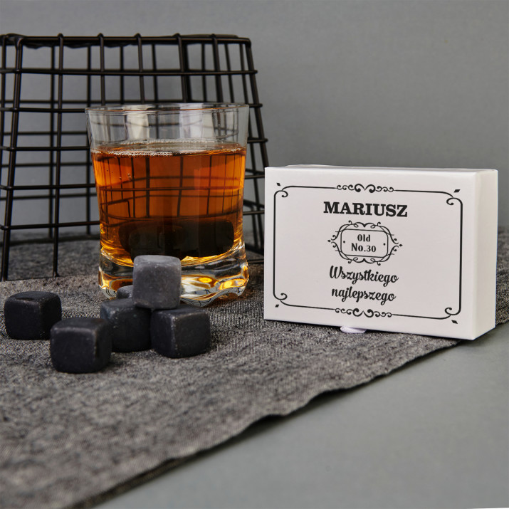 Old no - Kamienie do whisky z nadrukiem